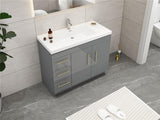 Arisa 42" Glossy Gray Freestanding Vanity With Single Acrylic Sink - MEBO Building Materials