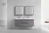 Moravia 60" Wall Mounted Modern Vanity With Double White Acrylic Sink - MEBO Building Materials