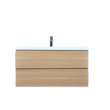 Moravia 42" Wall Mounted Modern Vanity With Single White Acrylic Sink - MEBO Building Materials