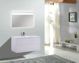 Moravia 42" Wall Mounted Modern Vanity With Single White Acrylic Sink - MEBO Building Materials