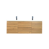 Moravia 60" Wall Mounted Modern Vanity With Double White Acrylic Sink - MEBO Building Materials