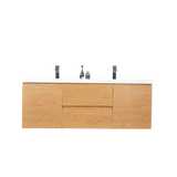 Moravia 60" Wall Mounted Modern Vanity With Double White Acrylic Sink - MEBO Building Materials