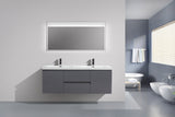 Moravia 60" Wall Mounted Modern Vanity With Double White Acrylic Sink - MEBO Building Materials