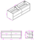 Loul 60" Single Floating Bathroom Vanity with Reinforced Acrylic Sink - MEBO Building Materials