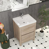 Loul 24" Freestanding Bathroom Vanity with Reinforced Acrylic Sink - MEBO Building Materials
