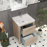 Loul 24" Freestanding Bathroom Vanity with Reinforced Acrylic Sink - MEBO Building Materials