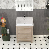 Loul 24" Freestanding Bathroom Vanity with Reinforced Acrylic Sink - MEBO Building Materials
