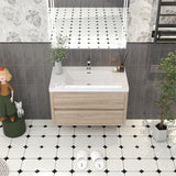 Loul 36" Floating Bathroom Vanity with Reinforced Acrylic Sink - MEBO Building Materials