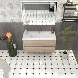 Loul 42" Floating Bathroom Vanity with Reinforced Acrylic Sink - MEBO Building Materials