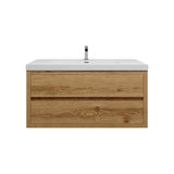 Loul 42" Floating Bathroom Vanity with Reinforced Acrylic Sink - MEBO Building Materials