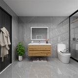 Loul 42" Floating Bathroom Vanity with Reinforced Acrylic Sink - MEBO Building Materials