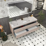 Loul 60" Double Floating Bathroom Vanity with Reinforced Acrylic Sink - MEBO Building Materials