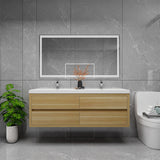 Loul 60" Double Floating Bathroom Vanity with Reinforced Acrylic Sink - MEBO Building Materials