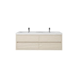 Loul 60" Double Floating Bathroom Vanity with Reinforced Acrylic Sink - MEBO Building Materials