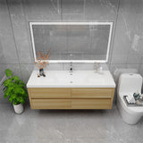 Loul 60" Single Floating Bathroom Vanity with Reinforced Acrylic Sink - MEBO Building Materials