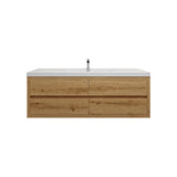 Loul 60" Single Floating Bathroom Vanity with Reinforced Acrylic Sink - MEBO Building Materials
