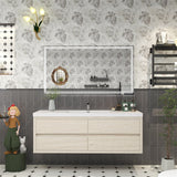 Loul 60" Single Floating Bathroom Vanity with Reinforced Acrylic Sink - MEBO Building Materials