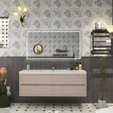 Loul 60" Single Floating Bathroom Vanity with Reinforced Acrylic Sink - MEBO Building Materials