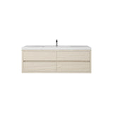 Loul 60" Single Floating Bathroom Vanity with Reinforced Acrylic Sink - MEBO Building Materials