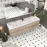 Loul 72" Double Floating Bathroom Vanity with Reinforced Acrylic Sink - MEBO Building Materials