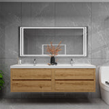 Loul 72" Double Floating Bathroom Vanity with Reinforced Acrylic Sink - MEBO Building Materials
