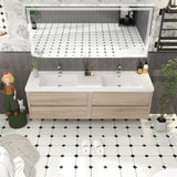 Loul 72" Double Floating Bathroom Vanity with Reinforced Acrylic Sink - MEBO Building Materials
