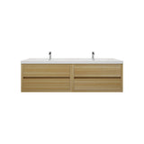 Loul 72" Double Floating Bathroom Vanity with Reinforced Acrylic Sink - MEBO Building Materials