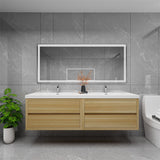 Loul 72" Double Floating Bathroom Vanity with Reinforced Acrylic Sink - MEBO Building Materials