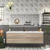 Loul 72" Double Floating Bathroom Vanity with Reinforced Acrylic Sink - MEBO Building Materials