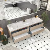 Loul 72" Double Floating Bathroom Vanity with Reinforced Acrylic Sink - MEBO Building Materials