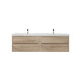 Loul 72" Double Floating Bathroom Vanity with Reinforced Acrylic Sink - MEBO Building Materials