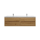 Loul 72" Double Floating Bathroom Vanity with Reinforced Acrylic Sink - MEBO Building Materials