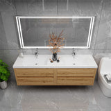 Loul 72" Double Floating Bathroom Vanity with Reinforced Acrylic Sink - MEBO Building Materials