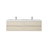 Loul 72" Double Floating Bathroom Vanity with Reinforced Acrylic Sink - MEBO Building Materials