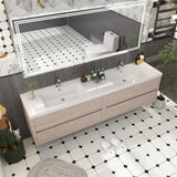Loul 84" Floating Bathroom Vanity with Reinforced Acrylic Sink - MEBO Building Materials