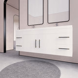 Arisa 60" Glossy White Wall Mounted Vanity with Double Acrylic Sink - MEBO Building Materials