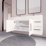 Arisa 60" Glossy White Wall Mounted Vanity with Double Acrylic Sink - MEBO Building Materials