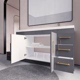 Arisa 60" Glossy Gray Freestanding Vanity With Single Right Acrylic sink - MEBO Building Materials