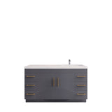 Arisa 60" Glossy Gray Freestanding Vanity With Single Right Acrylic sink - MEBO Building Materials