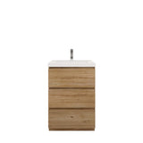 Moravia 24" Free Standing Modern Vanity With 3 Drawers and White Acrylic Sink - MEBO Building Materials