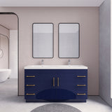 Arisa 60" Night Blue Freestanding Vanity With Double Acrylic sink - MEBO Building Materials
