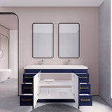 Arisa 60" Night Blue Freestanding Vanity With Double Acrylic sink - MEBO Building Materials