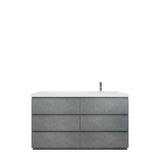 Moravia 60" Free Standing Modern Vanity With 6 Drawers and White Acrylic Single Right Side Sink - MEBO Building Materials