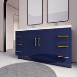 Arisa 60" Night Blue Freestanding Vanity With Double Acrylic sink - MEBO Building Materials