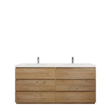 Moravia 72" Free Standing Modern Vanity With 6 Drawers and White Acrylic Double Sink - MEBO Building Materials