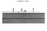 Moravia 72" Wall Mounted Modern Vanity With 4 Drawers and White Acrylic Double Sink - MEBO Building Materials