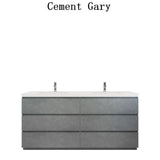 Moravia 72" Free Standing Modern Vanity With 6 Drawers and White Acrylic Double Sink - MEBO Building Materials