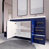 Arisa 60" Night Blue Freestanding Vanity With Double Acrylic sink - MEBO Building Materials