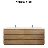 Moravia 84" Free Standing Modern Vanity With 6 Drawers and White Acrylic Double Sink - MEBO Building Materials