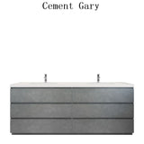 Moravia 84" Free Standing Modern Vanity With 6 Drawers and White Acrylic Double Sink - MEBO Building Materials